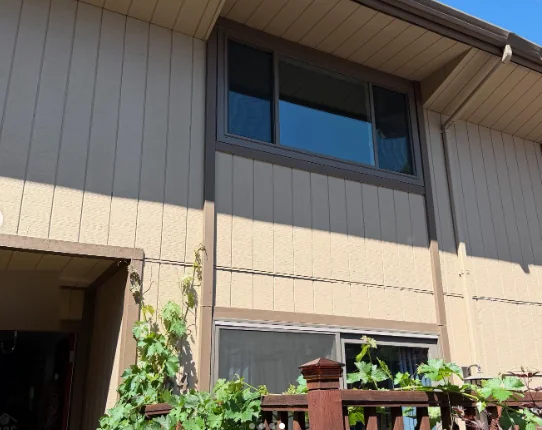 Multiple Anlin replacement windows with Architectural Bronze exteriors on an Alamo, California home