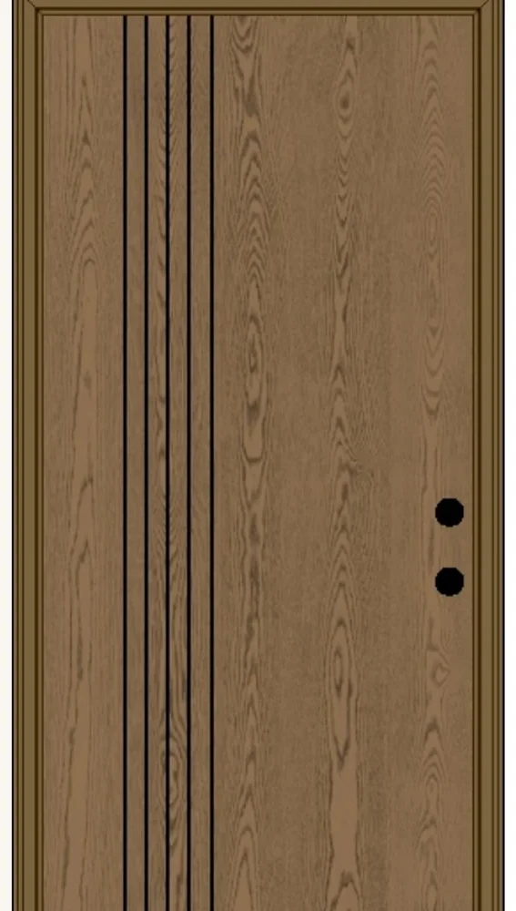 Woodgrain-textured white oak entry door