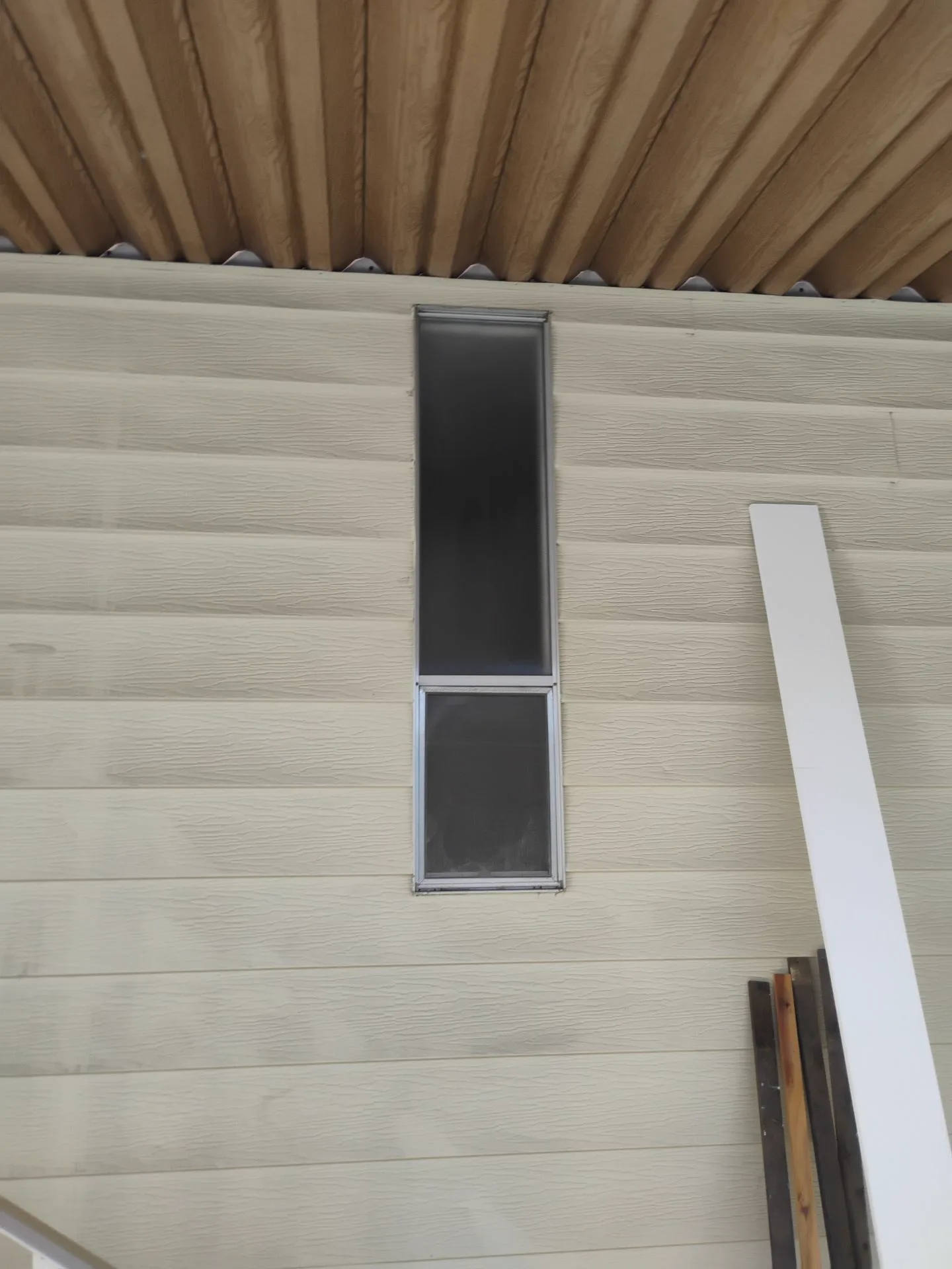 Older narrow aluminum window exterior before replacement in San Jose, CA