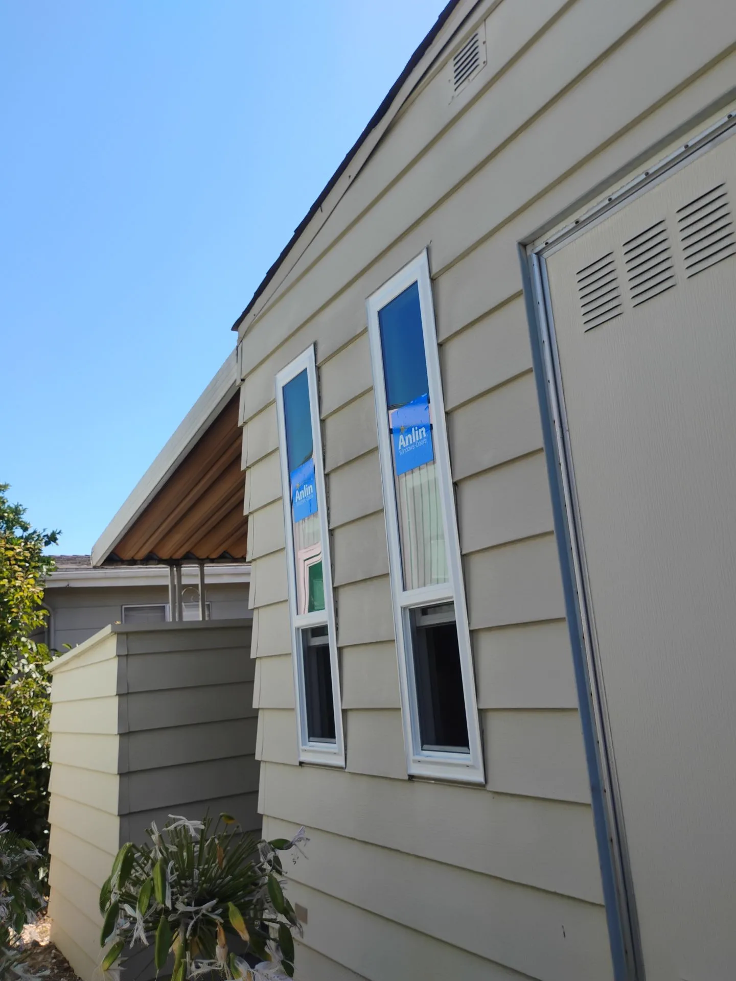 New Anlin windows on the side elevation of a San Jose, CA home