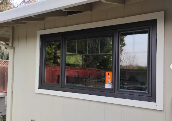 Three-section Anlin window with Architectural Black ThermaCoat exterior
