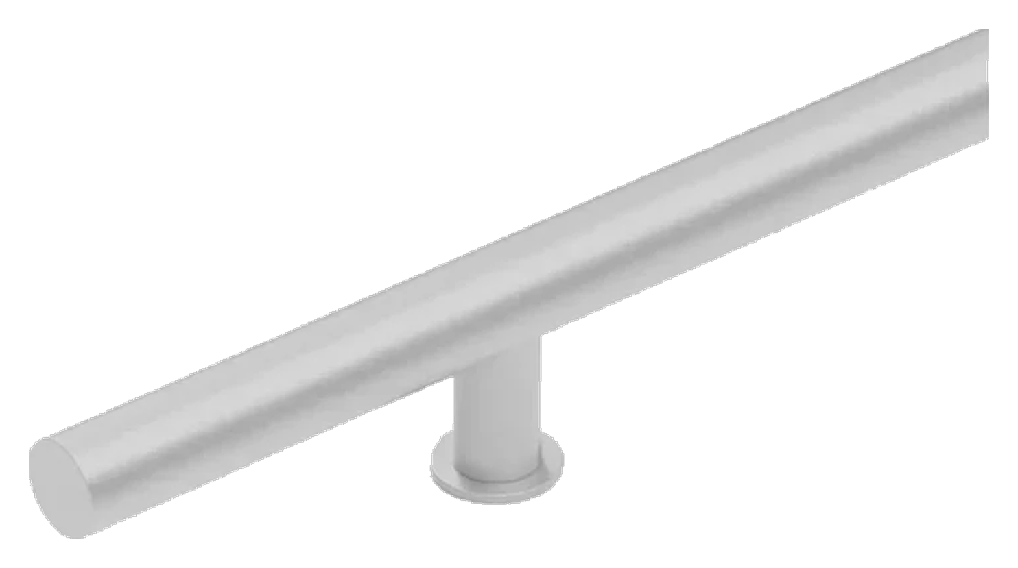 Double-sided round pull bar 48 inch in satin stainless