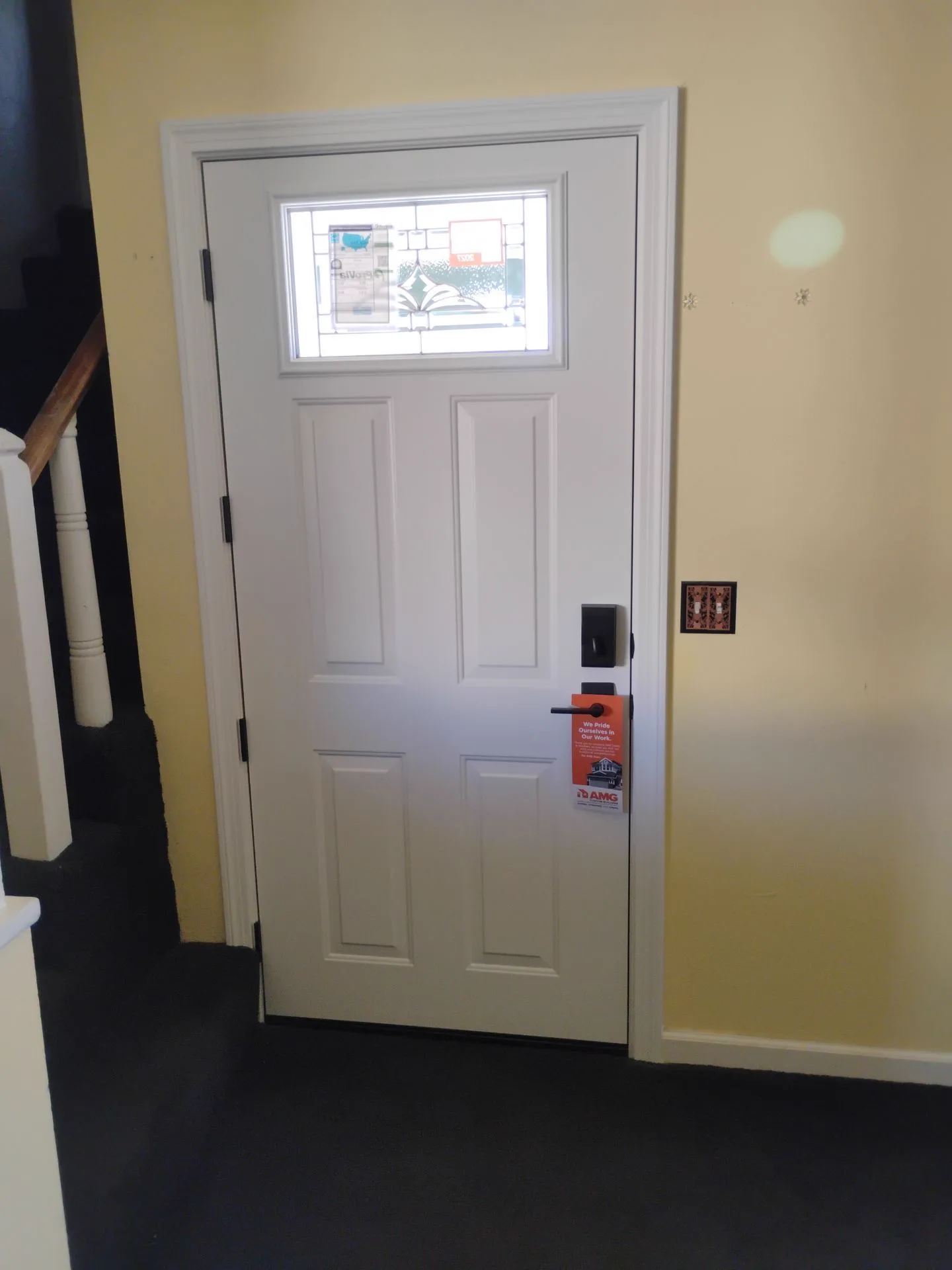 Snow Mist White interior finish on ProVia entry door