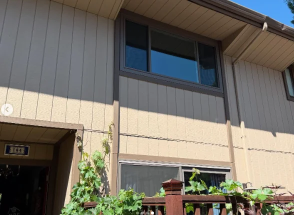 Multiple Anlin replacement windows with Architectural Black exteriors on a Danville, California home