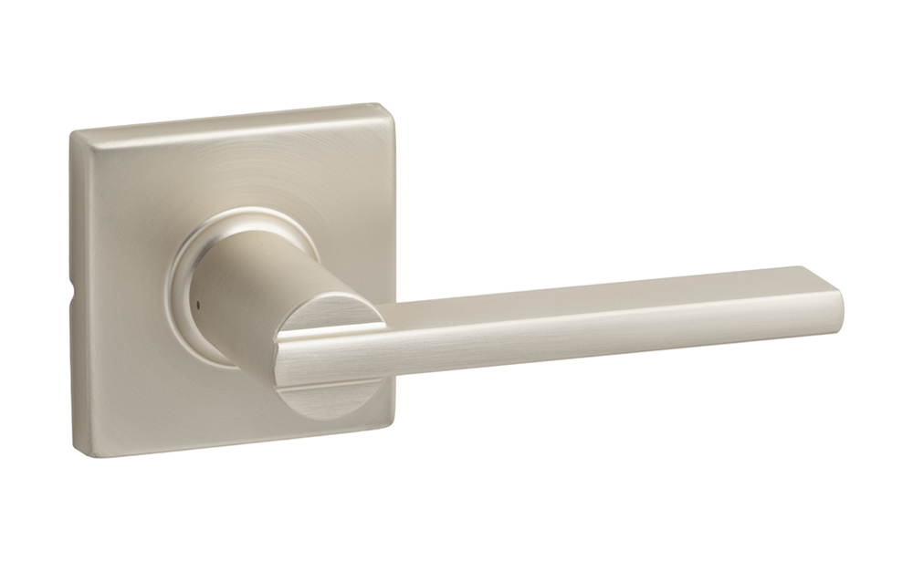 Sure-Loc Mesa Square interior lever in Satin Nickel