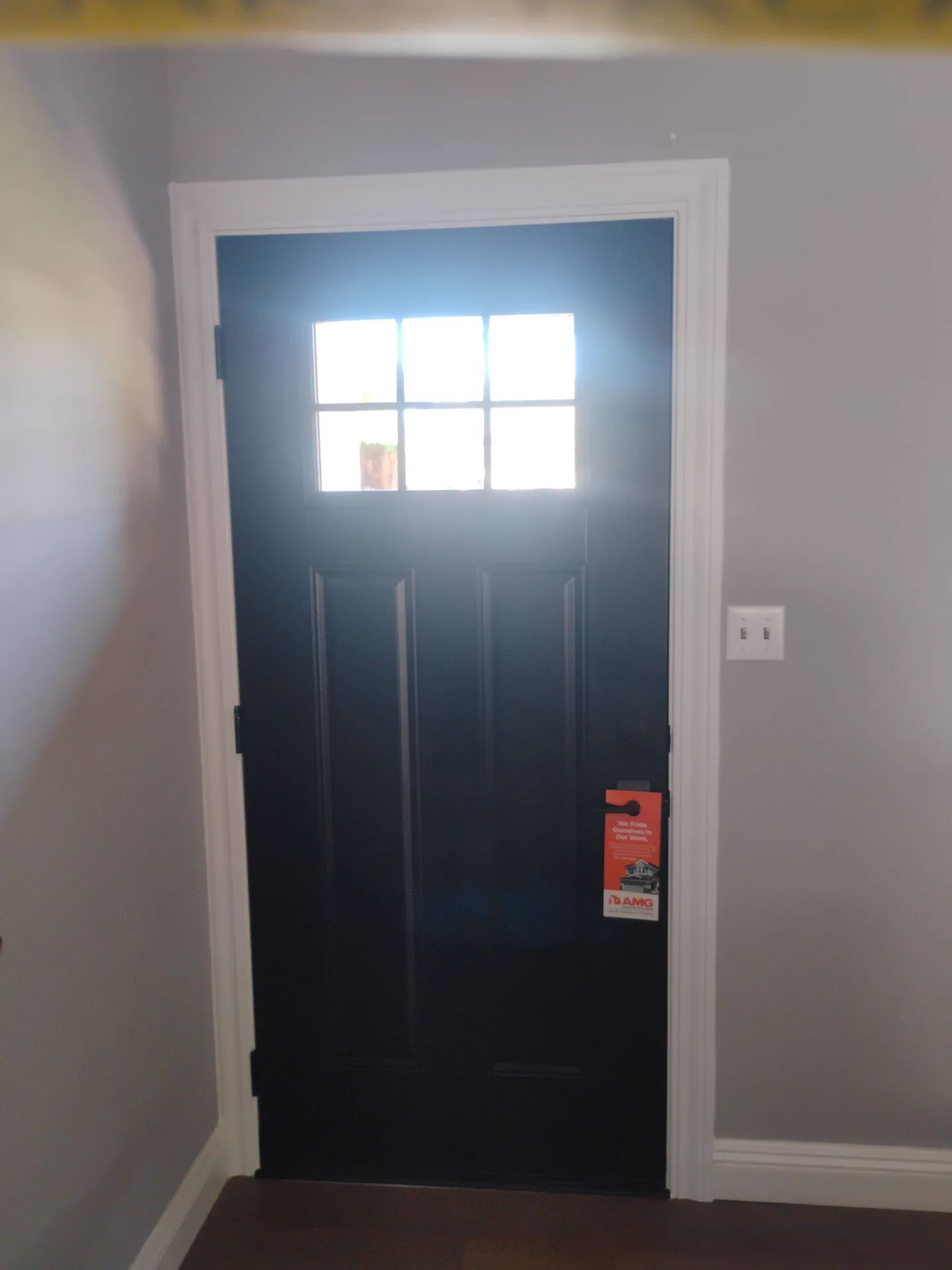 Interior of new ProVia Legacy steel entry door installed in Livermore