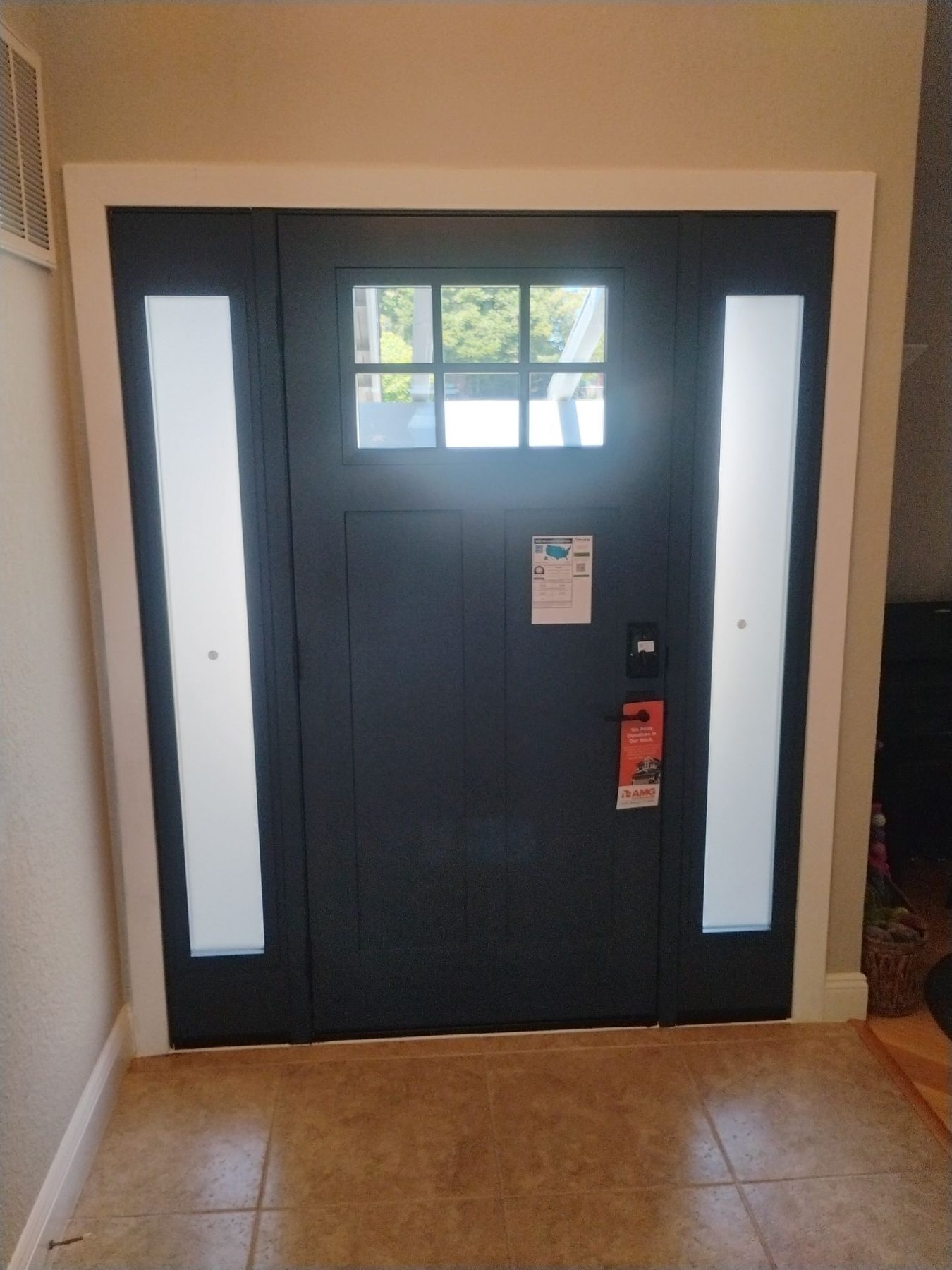 ProVia Signet front door with sidelite installed by AMG in Castro Valley, CA