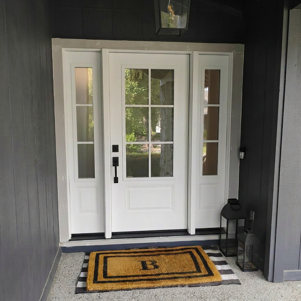 ProVia Legacy steel front door with two sidelights installed by AMG in Alamo, California