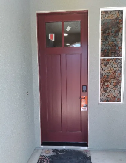 Therma-Tru Smooth-Star Craftsman single front door installed by AMG in Discovery Bay, California