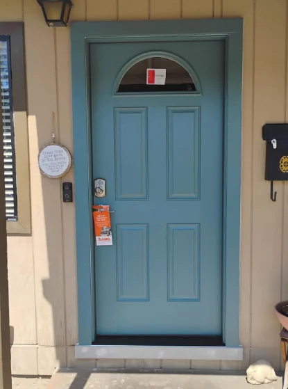 Therma-Tru Smooth-Star Granite single front door installed by AMG in Novato, California