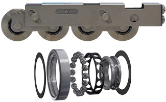 Anlin Malibu QuadraGlide four-wheel roller system with sealed precision bearings