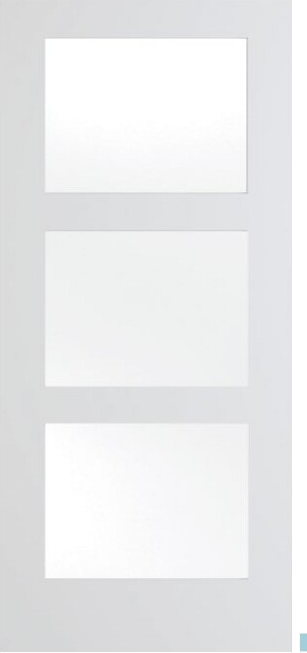 1503 Satin Etch Barn interior door — 3-Lite Barn 7/0