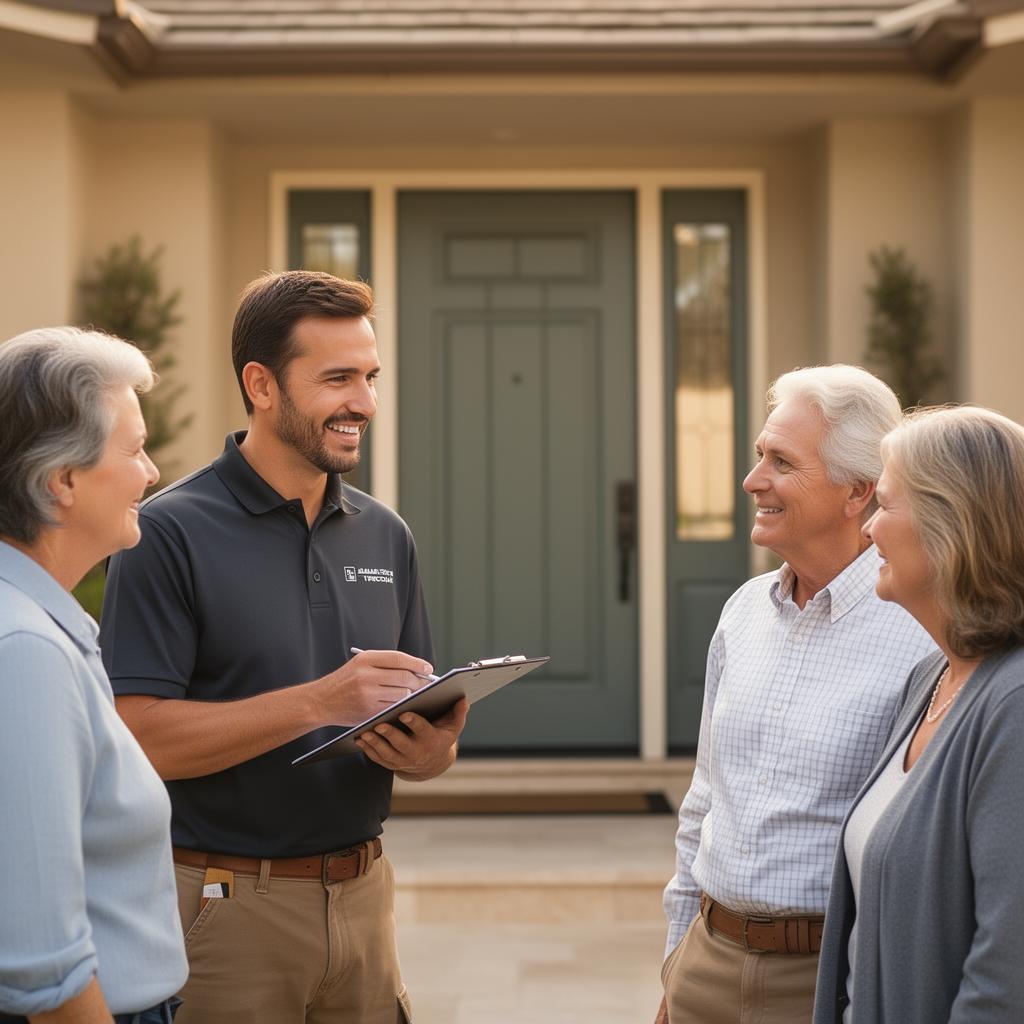AMG Doors & Windows in-home design consultation at a Bay Area front entry