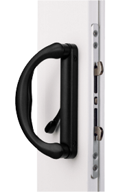 Anlin Malibu traditional sliding patio door handle set in satin black