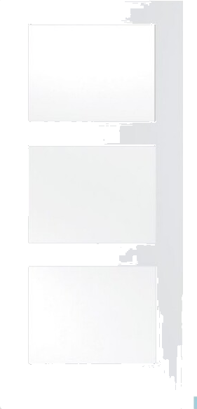1503 Satin Etch interior door — 3-Lite Satin Etch Primed
