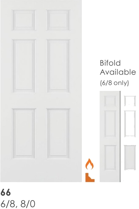 66 Raised Fir interior door — 6-Panel Raised Fir
