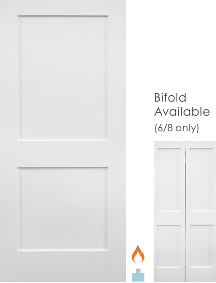 82 Flat Fir interior door — 2-Panel Flat Fir