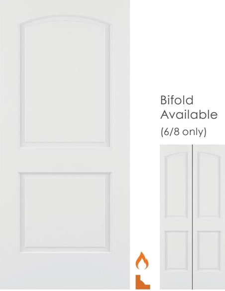 82A Raised Knotty Alder interior door — 2-Panel Arch Raised Wood