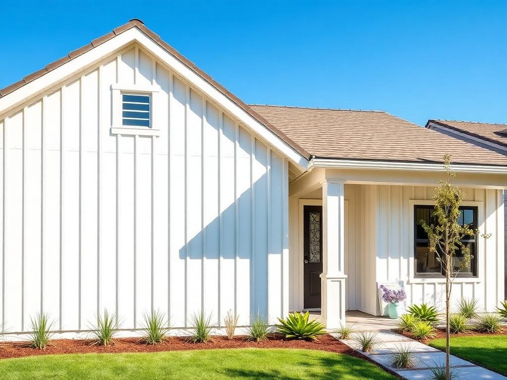 James Hardie HardiePanel vertical siding on a modern farmhouse-style home