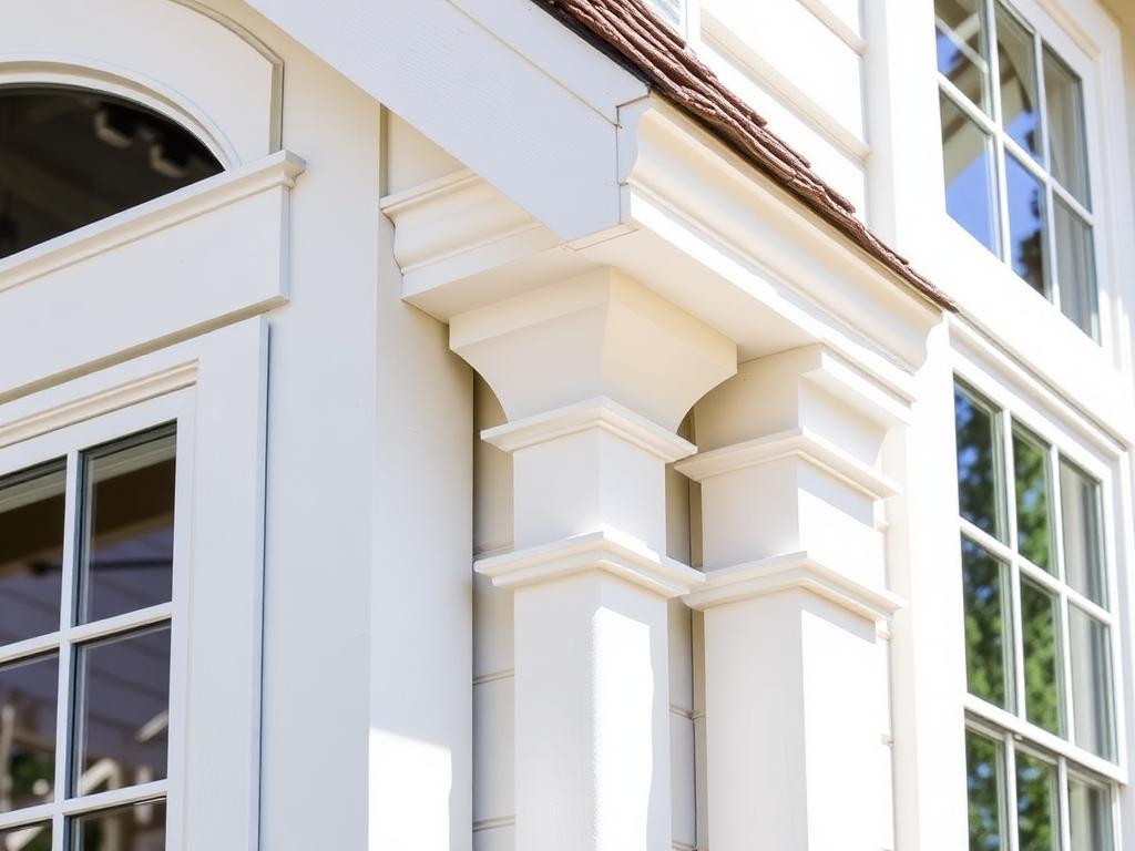 James Hardie trim, battens, window surrounds, and exterior accent details