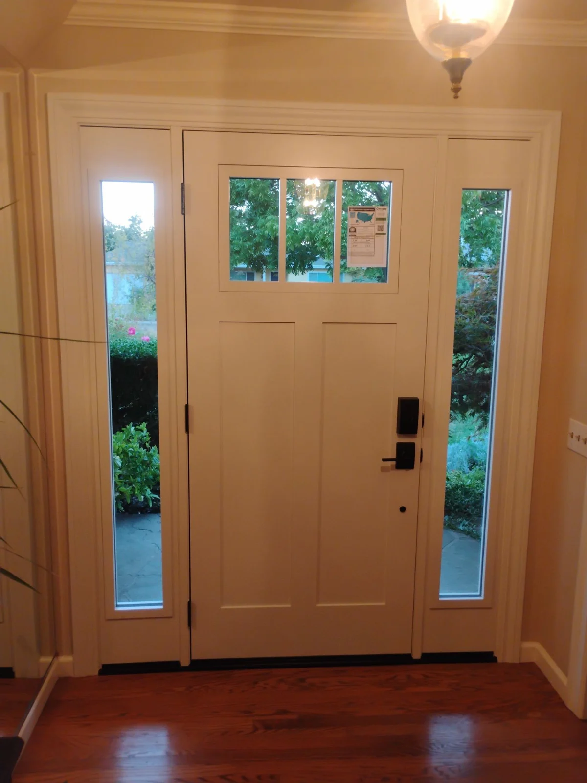 Interior view of ProVia Signet door and two sidelights