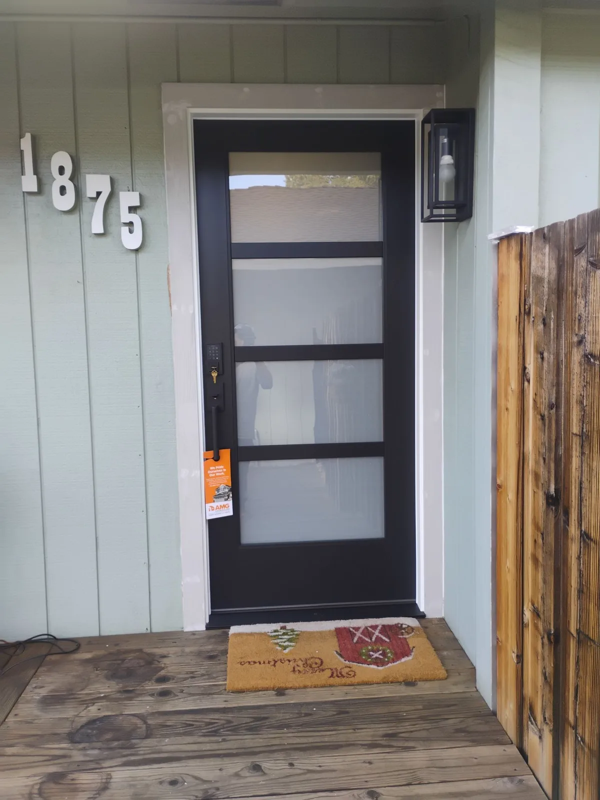 Modern Therma-Tru Front Door Replacement With Frosted Glass in Concord, CA