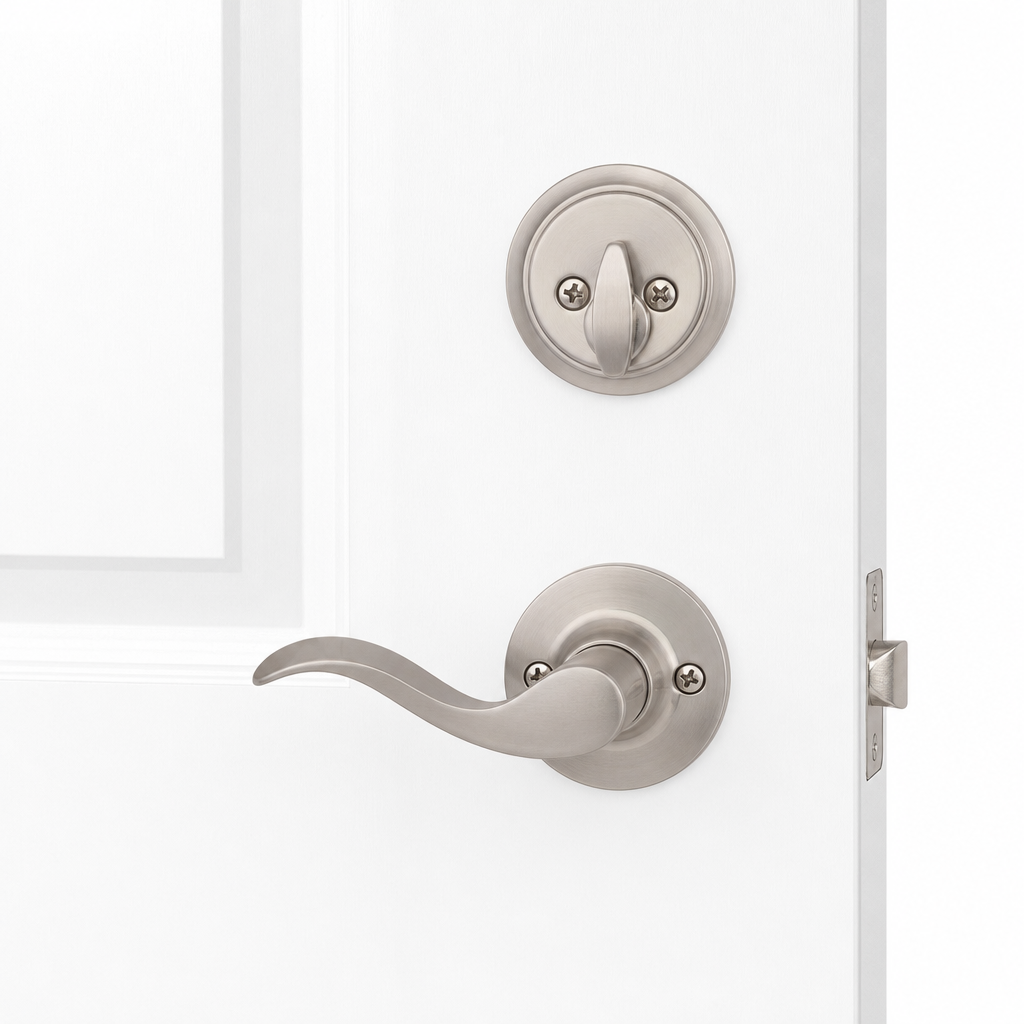Alta + Snowbird Handleset interior trim in Satin Nickel