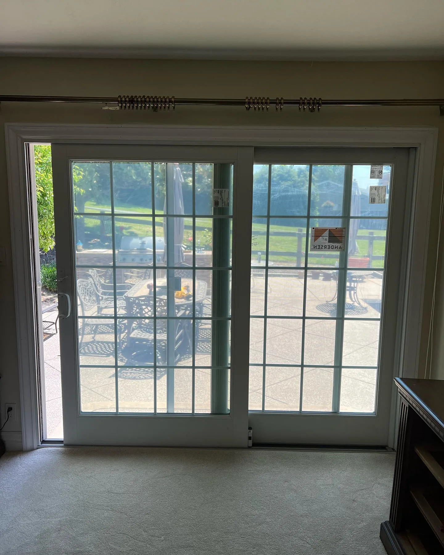 Andersen 400 Series replacement patio door viewed from inside a Danville home