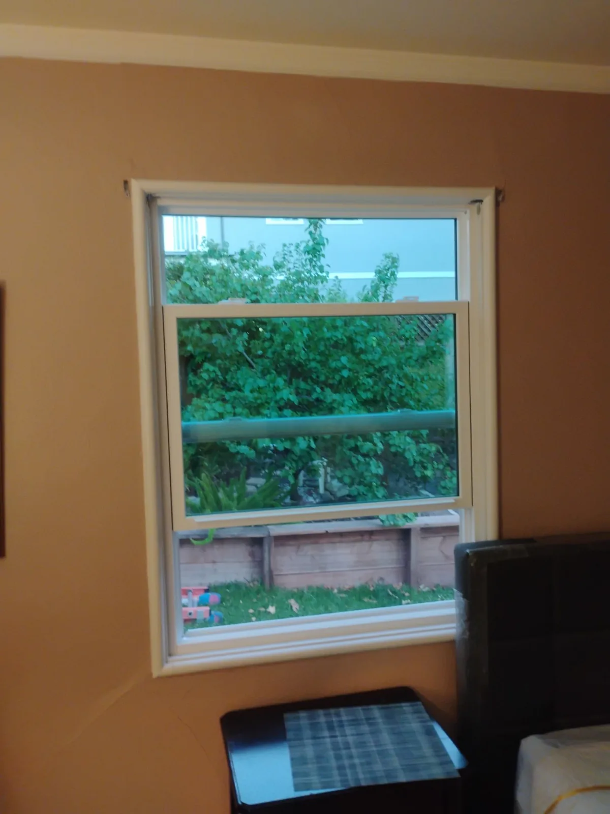 Interior view through new Anlin windows in Martinez