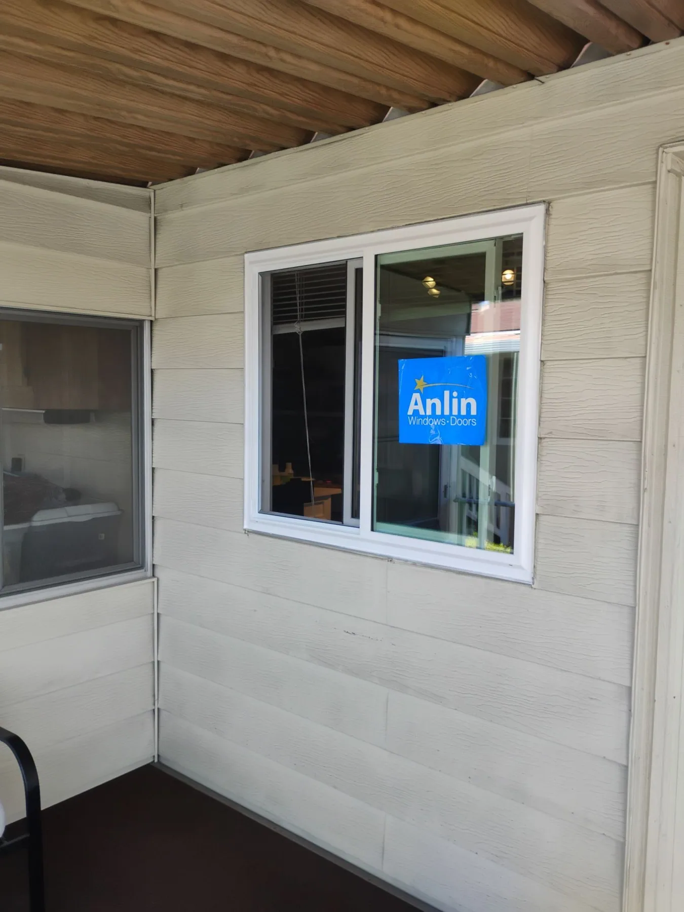 White replacement windows installed in a San Jose living space