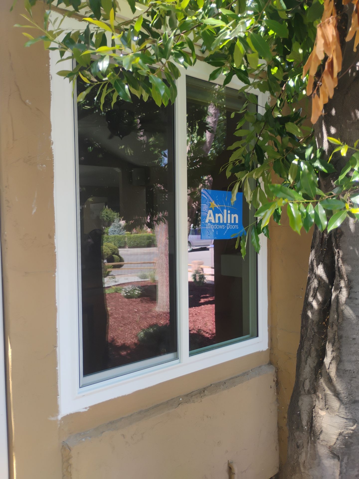 Geometric window replacement after photo in San Jose CA — specialty shaped replacement window installed by AMG Doors and Windows — photo 4 of 18
