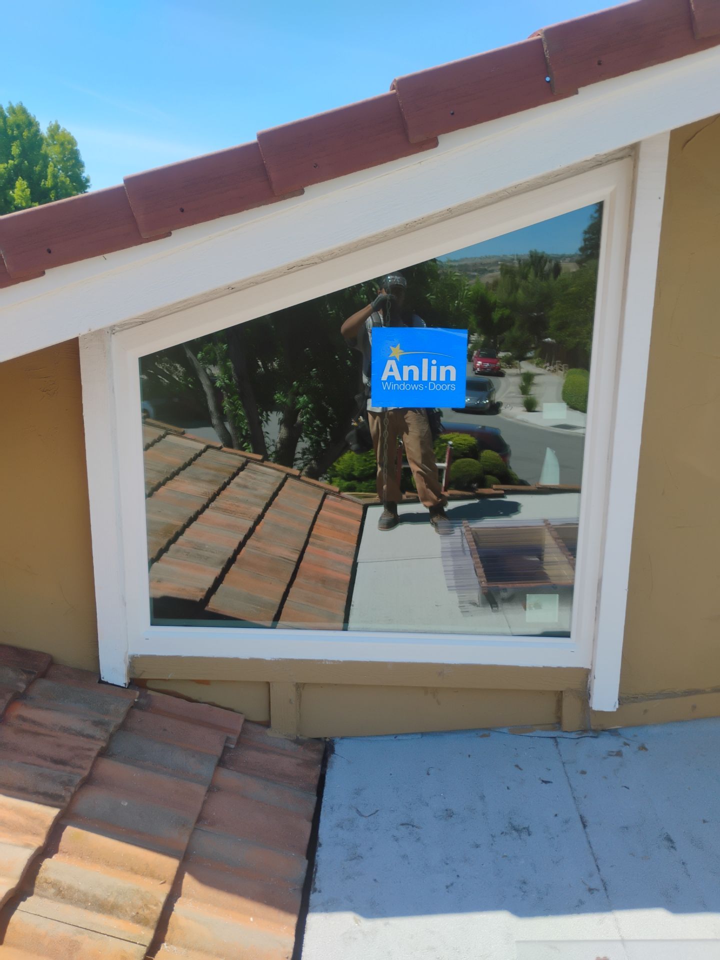Geometric window replacement after photo in San Jose CA — specialty shaped replacement window installed by AMG Doors and Windows — photo 14 of 18