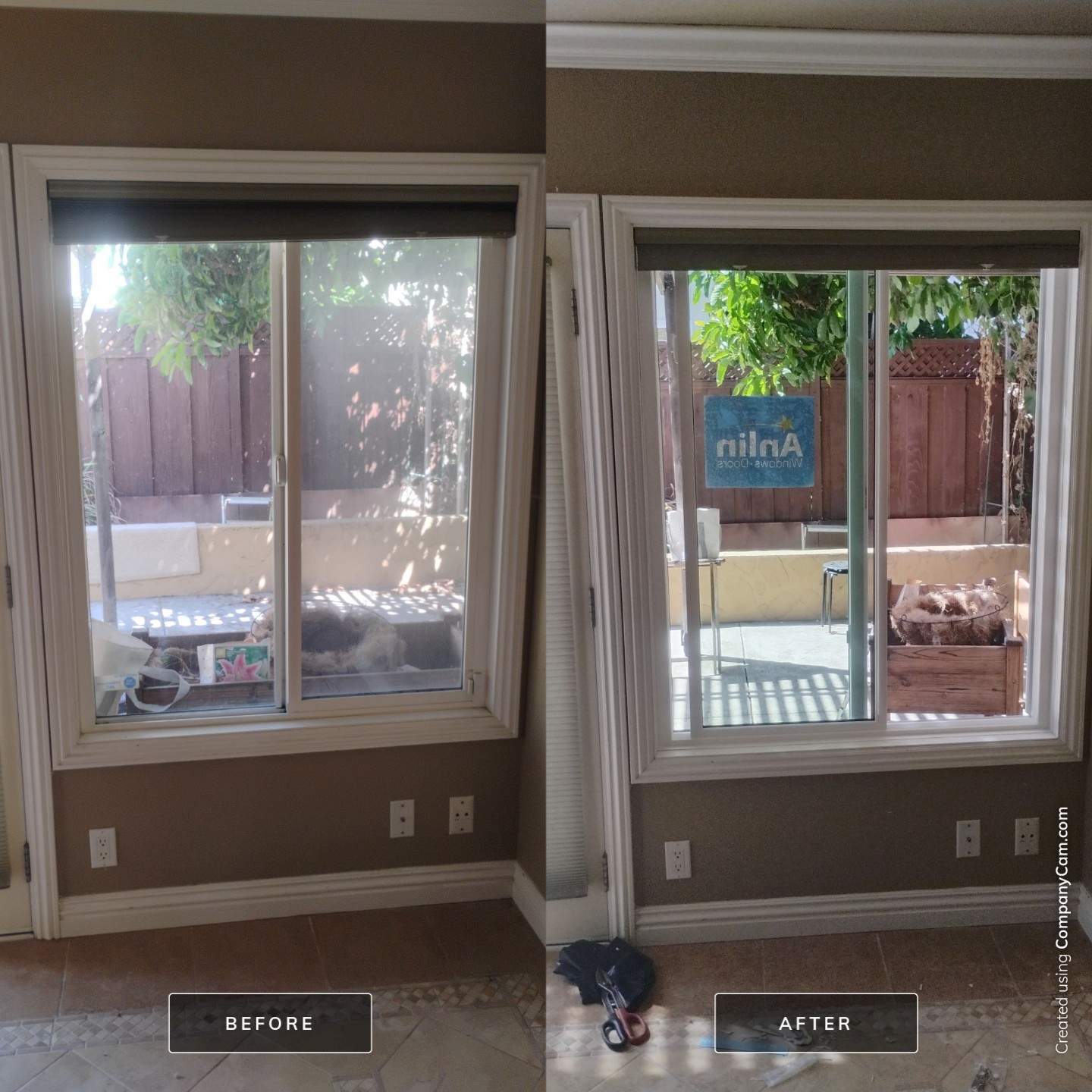 Geometric window replacement after photo in San Jose CA — specialty shaped replacement window installed by AMG Doors and Windows — photo 16 of 18