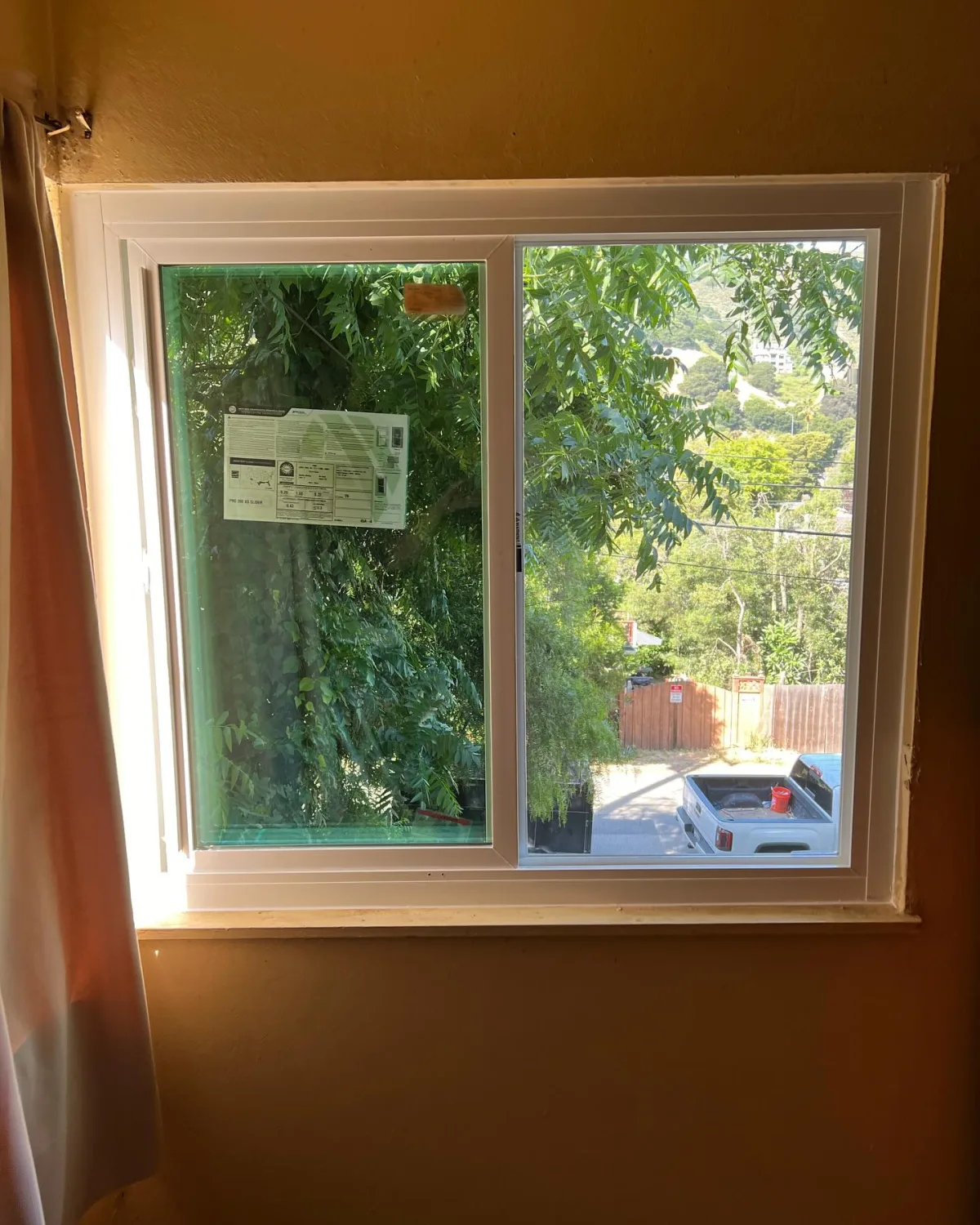Interior finished view of a PlyGem vinyl replacement window in Oakland